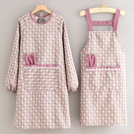 Fashion Long-Sleeved Apron Kitchen Household Canvas Overalls Anti-Fouling Breathable Adult Dining Sp