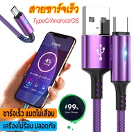 🔥ส่งไวจากไทย🔥5A ไฟแสดงสถานะสายชาร์จ สายชาร์จไอโฟน สายชาร์จ USB แบบ สายชาร์จเร็ว,สายชาร์จ USB สำหรับ Micro USB iPhone Type-C สายชาร์จUSBแบบชาร์จเร็ว For Samsung Xiaomi Vivo Oppo Sony