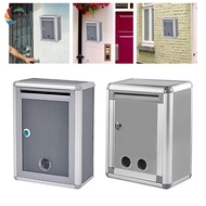 [chulisia] Large Outdoor Locking Mailbox Rustproof Metal Wall Mounted Secure Letter Parcel Drop Box 