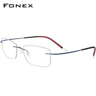 FONEX B Pure Titanium Rimless Optical Glasses Men Women Frameless Prescription Eyeglasses Frame Ultralight Myopia Eyewear 9203