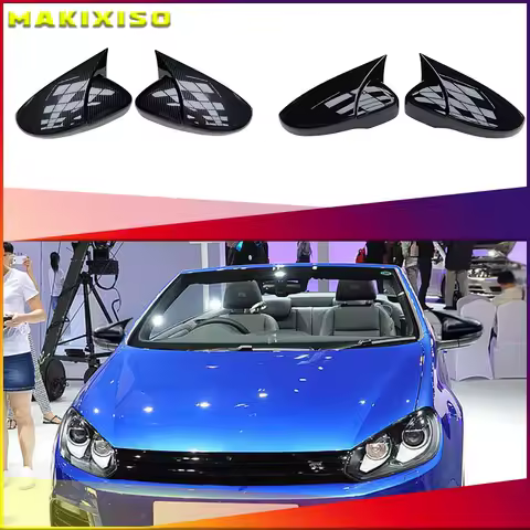 2X Side Wing Mirror Cover Caps For VW JETTA MK6 Volkswagen Passat B7 Scirocco Beetle CC Eos Rearview