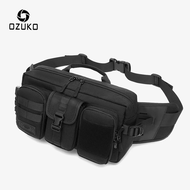 【A CUTE】 OZUKO Mens Waist Bag Fashion Outdoor Sports Chest Bags Male Waterproof Fanny Belt Pack Hip 