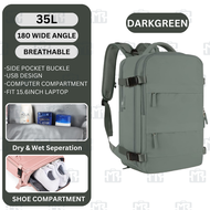 MR 15.6/16.1 Inch 35L Large Travel Backpack Woman Backpack Travel Beg Galas Belakang With Shoe Compa