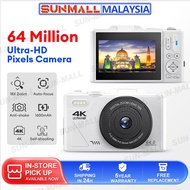 Digital Camera UHD 64MP 4K Digicam Kamera with 18X Zoom Anti-Shake with Flip Screen 相机 CCD