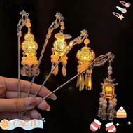 CACTUS Glows Lantern Flower Hairpin, Creative Chinese Style Lotus Emit Light Hairpin, Fashion Vintag