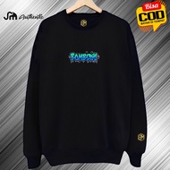 Men's Distro Crewneck Black Crewneck Sweater Black Crewneck motif Men's Distro Crewneck Sweater Orig