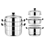 26CM Steamer 3 Layer Siomai Steamer Stainless Steel Cooking Pot Kitchenware