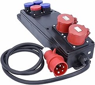 as - Schwabe Solid Rubber Power Strip CEE 16 A 400 V, 4x T23 IP55, 1x T25 IP55, 2x CEE 16 A, 2 m H07