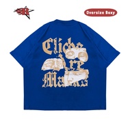 Round - Boxy Cliche T-shirt Unisex Cotton Combedbiru