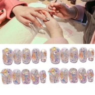 Handmade Aurora Flashing Rhinestone Disco Glitter Nail Sticker Candy Paradise Ultra-short Gradient X