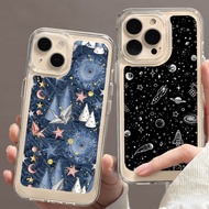 Transparent Phone 27Q Art Star Space Moon Abstract Case for iPhone 11 12 13 14 15 16 PRO Max 12 13 M