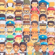 Cutting Pack Stickers Job and Professions Avatar Stickers Contents 100Pcs Cute Cool Aesthetic Series