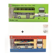 SG_BC_BUS : 1/64 Scale SG Seller Singapore Bus Service 94 B8L Bus Malaysia Bus Service Rapid E500 Se