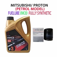 MITSUBISHI / PROTON (PETROL MODEL) OIL FILTER + FUELUBE 0W20 FULLY SYNTHETIC ENGINE OIL