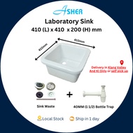 Asher 410MM Rectangle White Ceramic Utility Lab White Basin Sink Sinki Lab Pedicure Sink For Bathroo