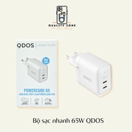 QDOS 65W fast charger for Laptop, Iphone, Ipad, Samsung PD 3.0, QC 4.0+, PPS 11 V - 5A, Huawei