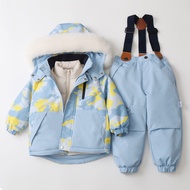 Kids Jackets Winter Warm Thick Hooded Down Cotton Coat Boy Girl Skiing Outwear Waterproof Windproof 