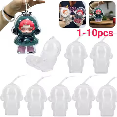 1-10PCS For Skull Panda Protective Cover Transparent Case Plush Dolls Display Bag Portable Organizer