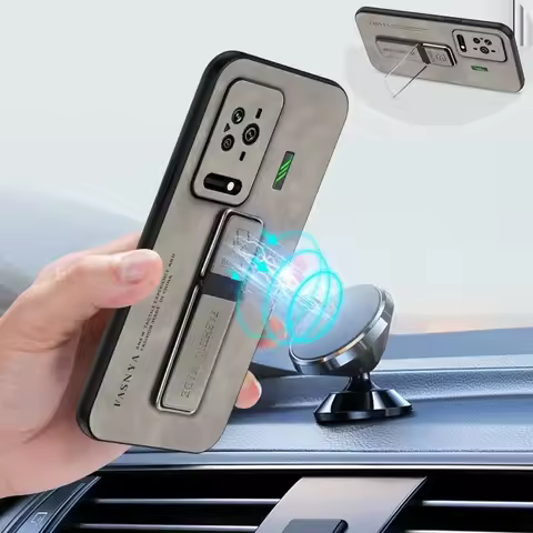 Luxury Sheepskin Magnetic Leather Holder Phone Case For Xiaomi Black Shark 5 Pro Black Shark 4 Pro 3