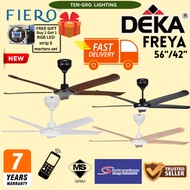 [FREE GIFT & FAST DELIVERY] Deka Fiero Freya 42"/56" Dc Motor Remote Control 5 Blades Ceiling Fan