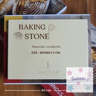 Baking stone pizza stone ขนาด30x40 cm. หินพิซซ่า สำหรับอบขนมปังเปลือกเเข็ง sourdough Sale! S.Happy