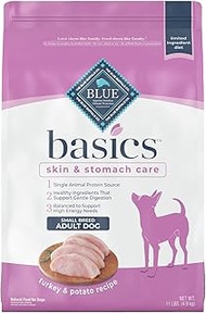 Blue Buffalo Basics Skin &amp; Stomach Care, Natural Adult Small Breed Dry Dog Food, Turkey &amp; Potato 11-lb