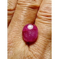 BATU BERYL MERAH DELIMA RED BERYL BIXBITE 6.05 CARAT CABOCHON CUT NATURAL GEMSTONE+ IKAT CINCIN