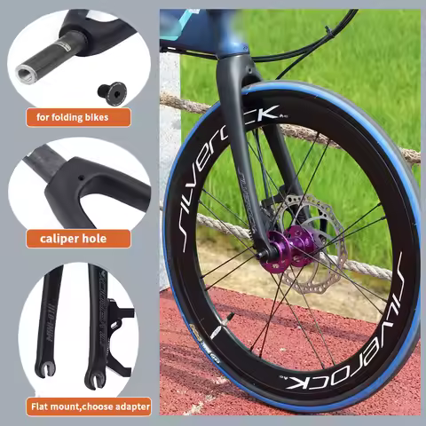 SILVEROCK MINI-01D Carbon Fork 20in 406 451 Disc Brake Caliper 74mm 100mm Flat Mount for Tyrell FNHO