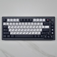 129Key GMK Keycap Minimal Black And White Japanese Keycaps Dye Sublimation PBT Keycap Set For Mechanical Keyboard