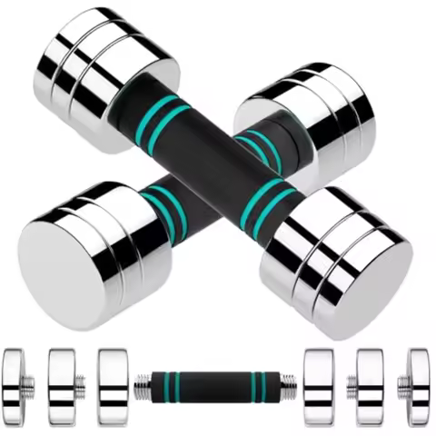 Steel Adjustable Dumbbell Set of 2 5/10/15lb Free Weights Dumbbells Set Non-Slip and Comfortable Foa