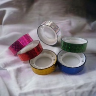 Selotip Motif Hologram / Isolasi Fancy Warna Warni  Isi 12pcs