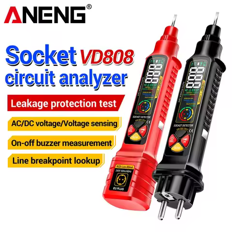 ANENG Circuit Breaker Finders Socket Circuit Analyzer VD808 AC Voltage Tester US/EU Plug Leakage Pol