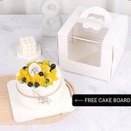 6.4 Inch Window Cake Box With Handle/ Free Cake Board / Ready Stock