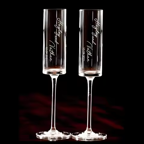 Custom Wedding Flute, Personalization Wedding Champagne Flute, Gift for the Couple, Laser Engraving