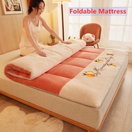 Comfortable Soft Foldable Tatami Mattress Single Thick Warm Lamb Wool Topper Mattress Single Size 0.9/1.2m