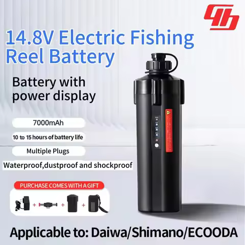 DISPLAY 7000mAh with multiple plugs Electric Fishing Reel Battery for Daiwa Tanacom 750 500 1000 Shi