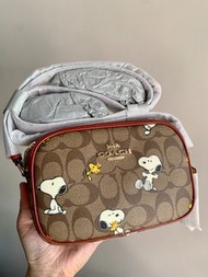 N20 Coach X Peanuts Mini Jamie Camera Bag In Signature Canvas With Snoopy Woodstock Print*sf or pick up