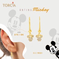 Mickey Gold 375 Pure Gold Children's Earrings Torcia Gold