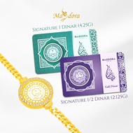 SILVERA 24K Gold Plated Rosie Medallion Bracelet with MASDORA 999.9 Gold Dinar Combo SET