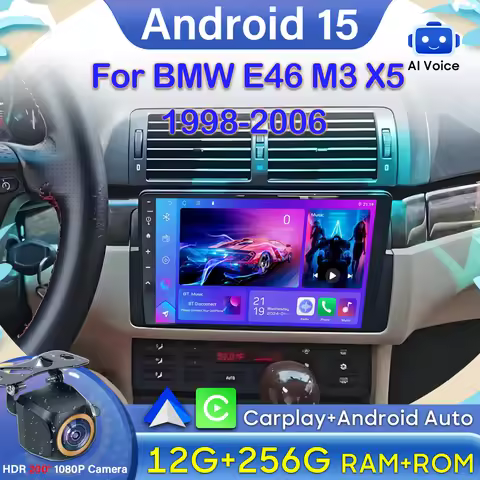 Android 15 Video For BMW E46 M3 X5 1998-2006 Carplay Screen DSP Car Radio Bluetooth No 2din Autoradi