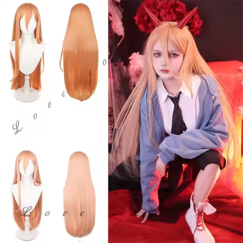 Chainsaw Man Power/Makima Cosplay Synthetic Braided Wig Suitable for Women's Anime Convention Party 