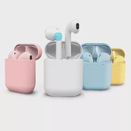 i12-Color 觸控雙耳無線磁吸藍牙耳機 無線充電盒藍
