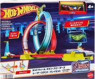 [預訂2401] Mattel - HPC05 Hot Wheels：NeonSpeeders LaserStunt SlamwayTrack Set 風火輪：霓虹系列雙環收納軌道組