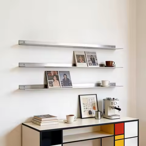 Bauhaus Aluminum Storage Shelf Creative Kitchen Spice Rack Office Book/Magazine Display Organizer In