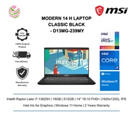 MSI Modern 14 H D13MG-239MY 14" Laptop/ Notebook (i7-13620H, 16GB, 512GB, Intel Iris Xe, W11H, Off H
