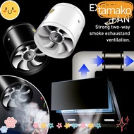 TAMAKO Mute Exhaust Fan, Air Ventilation Super Suction Exhaust Fan, Powerful 4'' 6'' Pipe Toilet Black White Ceiling Booster Household Kitchen