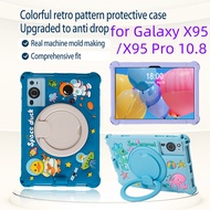 for Galaxy X95 X95 Pro 10.8 inch Tablet 360 Rotation Cute Cartoon Silicone Soft Shockproof Kids Safe
