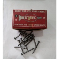 9x2" Steel Wood Screws (Price/Box)