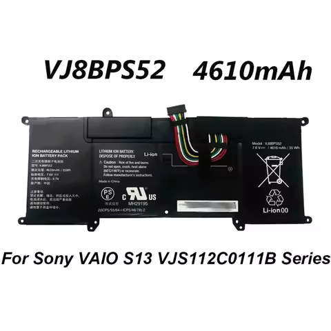 VJ8BPS52 7.6V 35Wh 4610mAh Laptop Battery For Sony VAIO S13 VJS112C0111B VJS112C0311S VJS132C0711B V