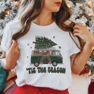韩国 2026Women 2022 Tree Car Cute Festival Merry Christmas Wear T ShiCOD CT57